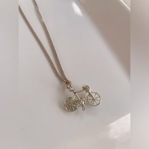 Gold Bicycle Necklace